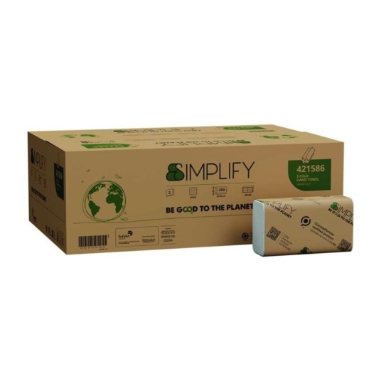 Ręczniki papierowy Papernet 421586 w składce ZZ - biały - 3 panelowy - simplify - 4000 odcinków H2 -zdjęcie numer 1