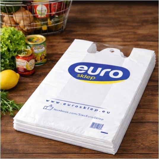 Reklamówki hdpe z logiem EURO - 30 x 55 cm - 48μm - 50 szt. -zdjęcie numer 2