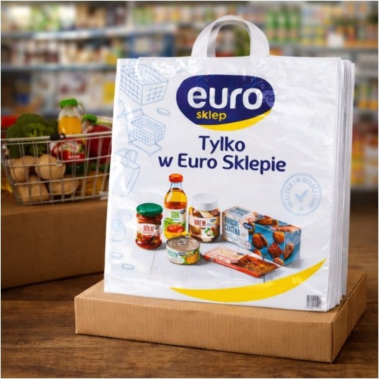 Reklamówki ldpe z logiem EURO - 45 x 49 cm - 55μm - 50 szt. -zdjęcie numer 2