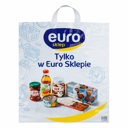 Reklamówki ldpe z logiem EURO - 45 x 49 cm - 55μm - 50 szt. -zdjęcie numer 1