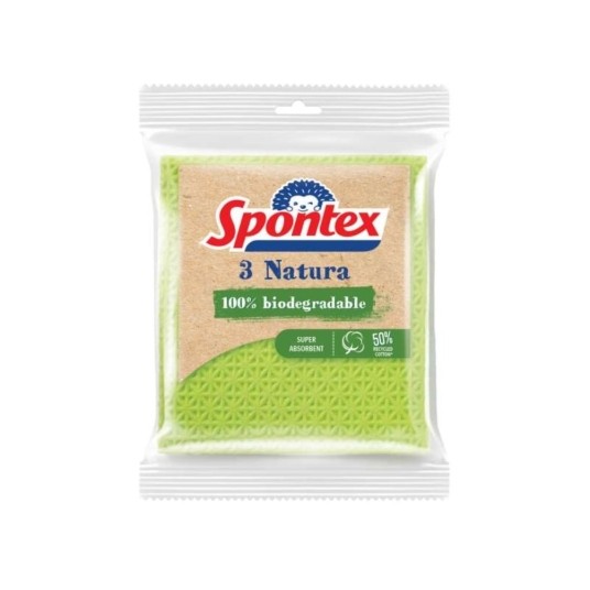Ściereczki Natura Spontex - gąbczaste - biodegradowalne - 3 szt. -zdjęcie numer 1