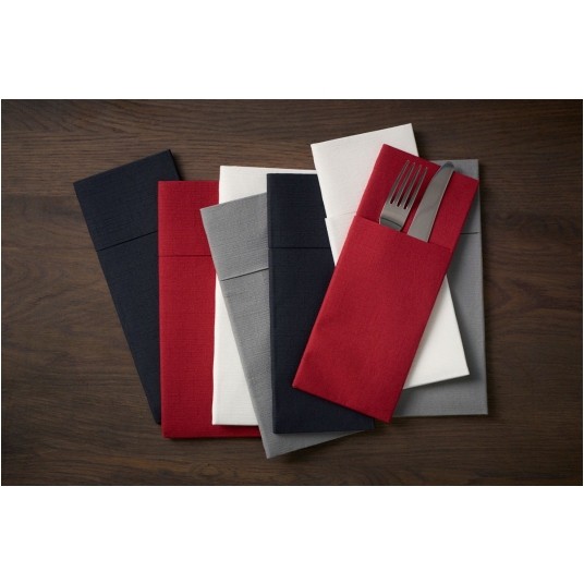 Serwetki Duniletto BIO z kieszonką - poszetki na sztućce - 40 x 33 cm - czarne - 65 szt. -zdjęcie numer 2