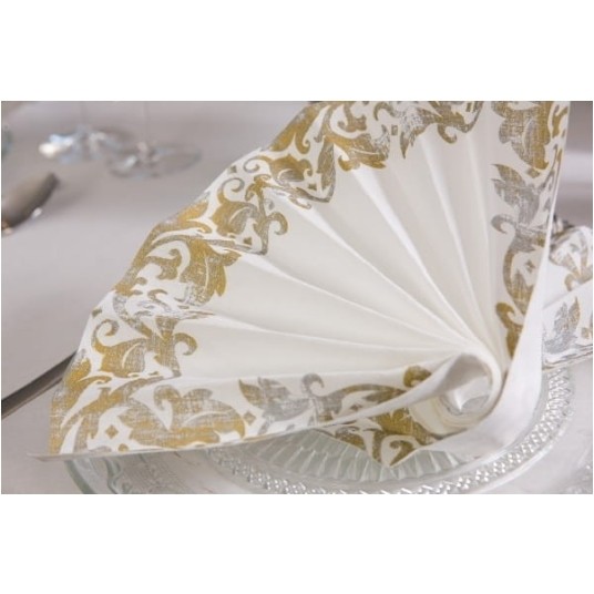 Serwetki Dunisoft - 40 x 40 cm - Festiva White 186960 - 60 szt. -zdjęcie numer 2