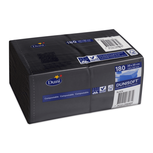 Serwetki Dunisoft BIO - 20 x 20 cm - czarne 202962 - 180 szt. -zdjęcie numer 2