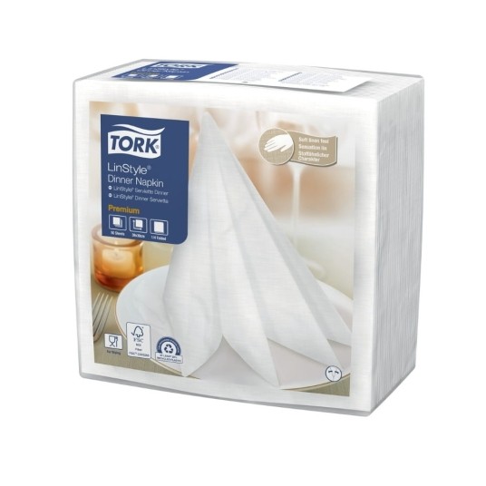Serwetki Linstyle Tork 478711 - białe - 40 x 40cm - 50szt. -zdjęcie numer 1