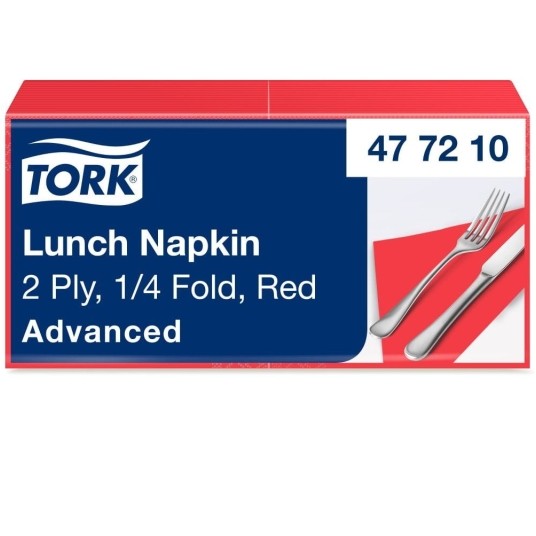 Serwetki lunchowe Tork 477210 - czerwone - 32,8 cm - 200 szt. -zdjęcie numer 1