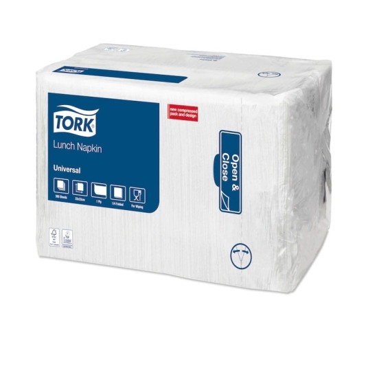 Serwetki lunchowe Tork 509300 - białe - 32,5 cm - 500 szt. -zdjęcie numer 4