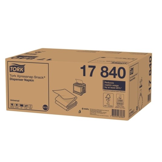 Serwetki Tork 17840 Xpressnap® Snack do dyspensera N10 - białe - 1125 szt. -zdjęcie numer 3