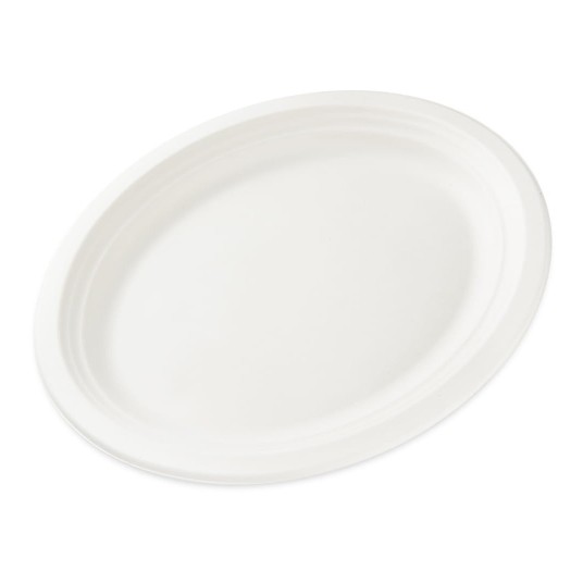 Talerze z trzciny cukrowej - półmiski owalne - 32 x 25 cm - 50 szt. -zdjęcie numer 1