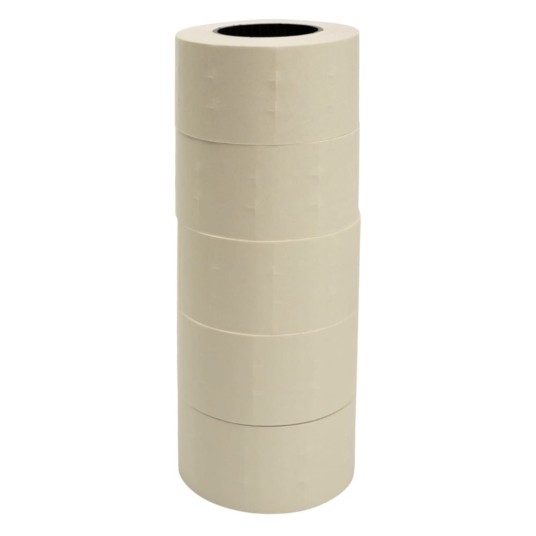 Taśma dwurzędowa Tovel do metkownicy - biała - 26 x 16 mm - 700 metek na rolce - 5 rolek -zdjęcie numer 2