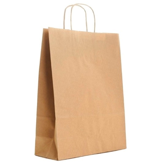 Torby papierowe z uchem - cateringowe - 32 x 12 x 41 cm - kraft - 200 szt. -zdjęcie numer 1