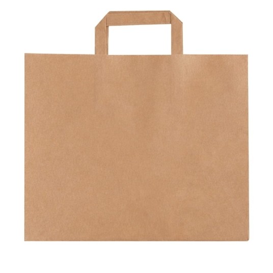 Torby papierowe z uchem - cateringowe - 32 x 22 x 25 cm - kraft - 250 szt. -zdjęcie numer 1