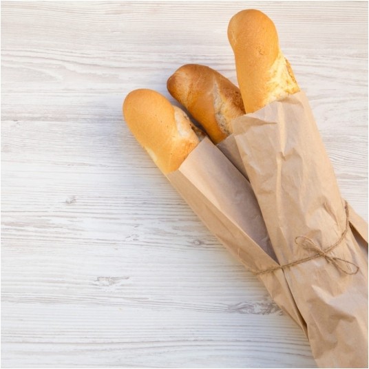 Torebki na bagietkę - fałdowe papierowe - brązowe - 58 x 10 x 6 cm - 1000 szt. -zdjęcie numer 3