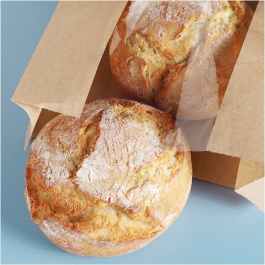 Torebki na pieczywo z okienkiem - fałdowe papierowe - brązowe - 35 x 16 x 7,5 cm - 1000 szt. -zdjęcie numer 3