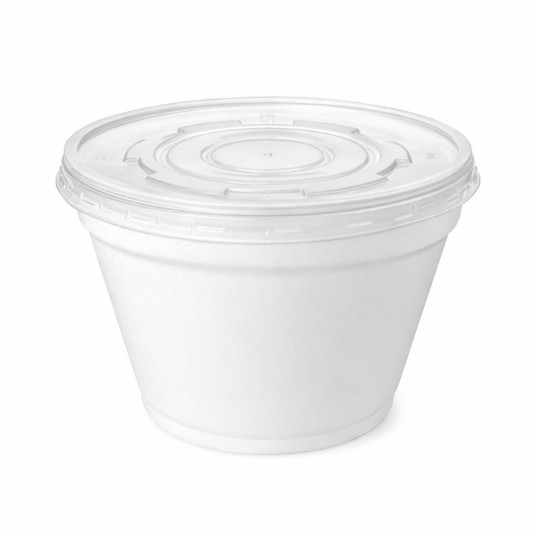 Wieczko mleczno-matowe - do pojemników styropianowych 340-450 ml - 50 szt. -zdjęcie numer 2