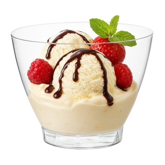 Wielorazowe pucharki plastikowe na lody i desery CLASSIC 400 ml - 25 szt. -zdjęcie numer 2