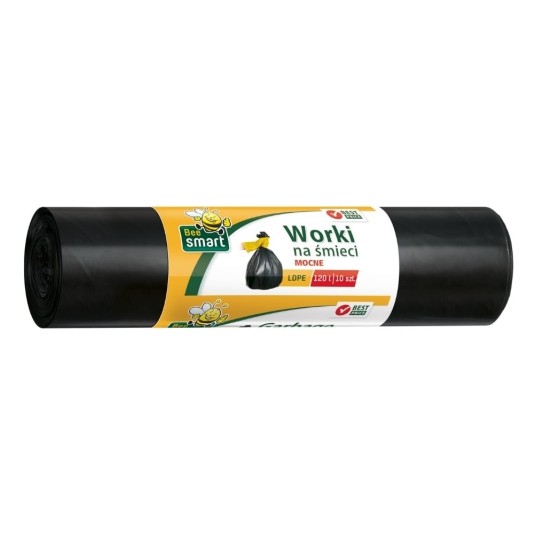 Worki na śmieci Bee Smart ldpe 120 l - czarne - 10 szt. -zdjęcie numer 1