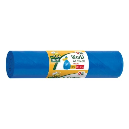 Worki na śmieci Bee Smart ldpe 120 l - niebieskie - 25 szt. -zdjęcie numer 1