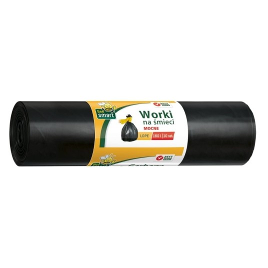 Worki na śmieci Bee Smart ldpe 160 l - czarne - 10 szt. -zdjęcie numer 1
