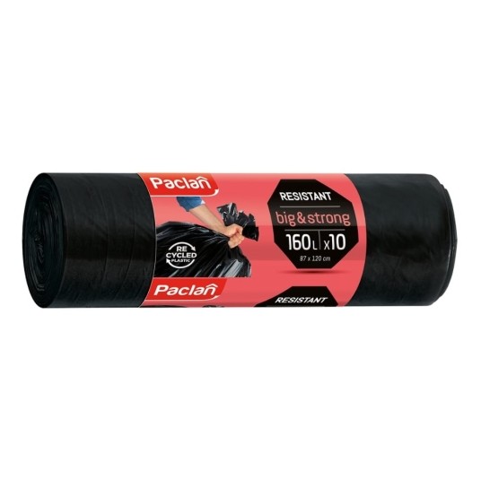 Worki na śmieci Big & Strong 160 l - czarne - 10 szt. -zdjęcie numer 1