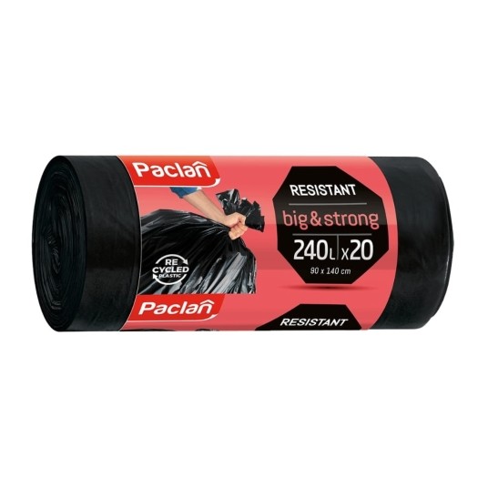 Worki na śmieci Big & Strong 240 l - czarne - 20 szt. -zdjęcie numer 1