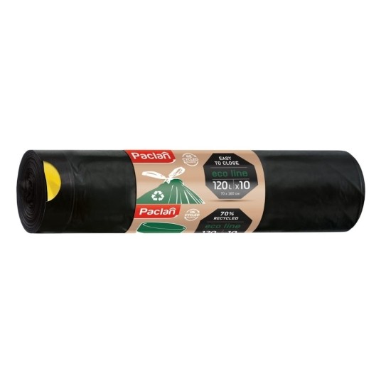 Worki na śmieci Eco Line 120 l - czarne - 10 szt. -zdjęcie numer 1