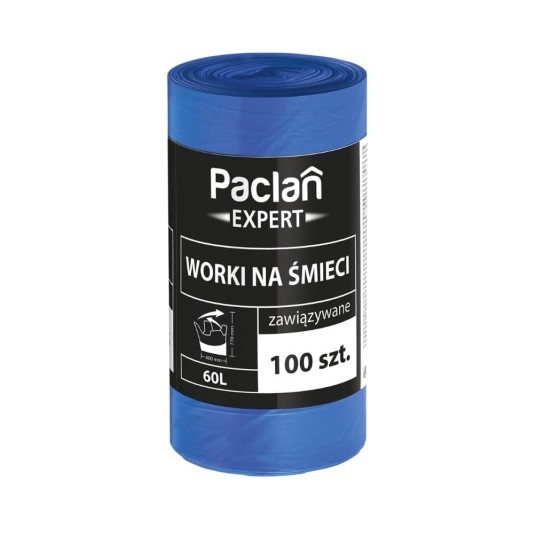 Worki na śmieci Expert 60 l - niebieskie - 100 szt. -zdjęcie numer 1