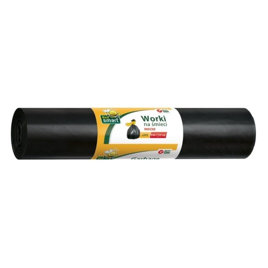 Worki na śmieci ldpe Bee Smart 240 l - czarne - 10 szt. -zdjęcie numer 1