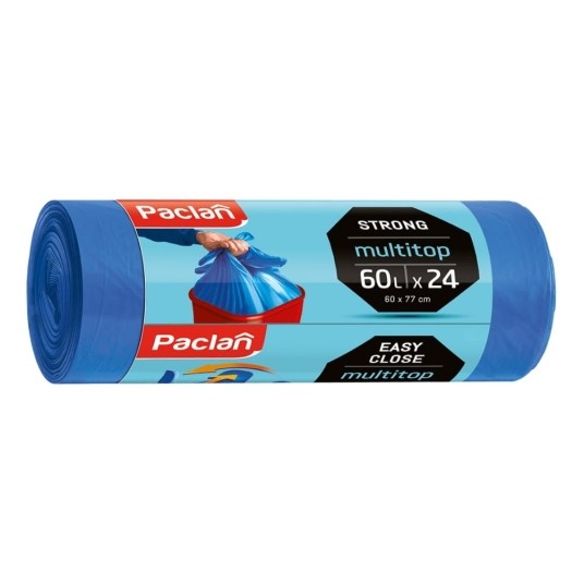 Worki na śmieci Multitop 60 l - niebieskie - 24 szt. -zdjęcie numer 1