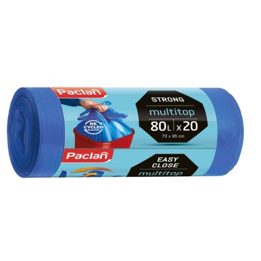 Worki na śmieci Multitop 80 l - niebieskie - 20 szt. -zdjęcie numer 1