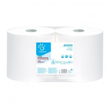 Czyściwo celulozowe Papernet 402059 - Białe - 232 m - 2 rolki