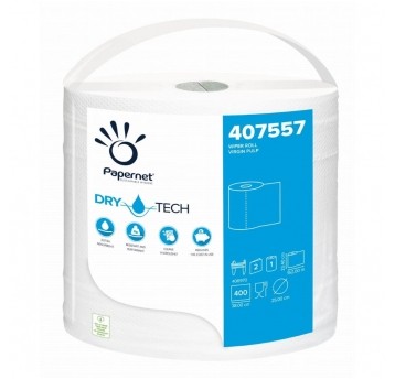 Czyściwo celulozowe Papernet 407557 DryTech - 2W - białe - 152 m - 1 rolka - system W1
