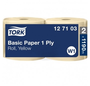 Czyściwo papierowe Tork 127103 - żółte - 1190 m - 2 rolki - system W1