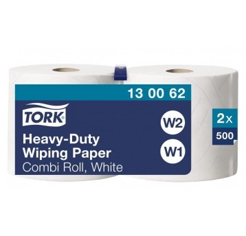 Czyściwo papierowe Tork 130062 - Centerfeed maxi - białe - 170 m - 2 rolki - system W1/W2