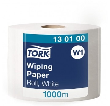 Czyściwo papierowe Tork 130100 - białe - 1000 m - 1 rolka - system W1