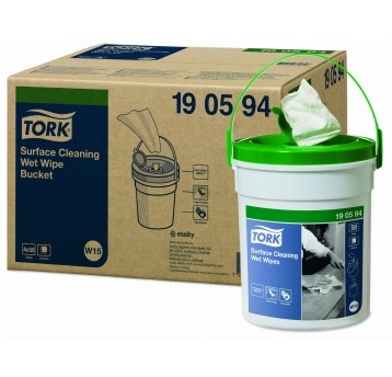 Czyściwo Tork 190594 - małe wiaderka i wkłady - białe - 15,7 m - do powierzchni - 4 szt - system W15