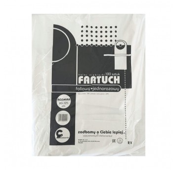 Fartuchy foliowe - białe - 100 szt.