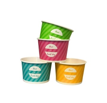 Kubeczki papierowe na lody - bez plastiku - mix kolorów - 130 ml - 40 szt.