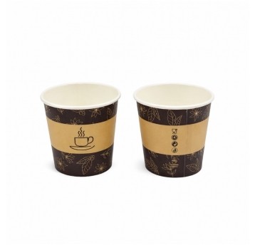 Kubek papierowy 0% plastiku - z nadrukiem - 100 ml - 50 szt.