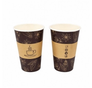 Kubek papierowy 0% plastiku - z nadrukiem - 400 ml - 50 szt.