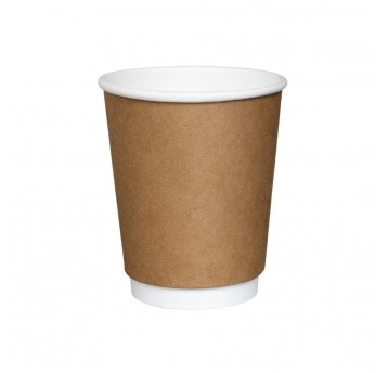Kubek papierowy z podwójną ścianką - kraft - 250 ml - 25 szt.