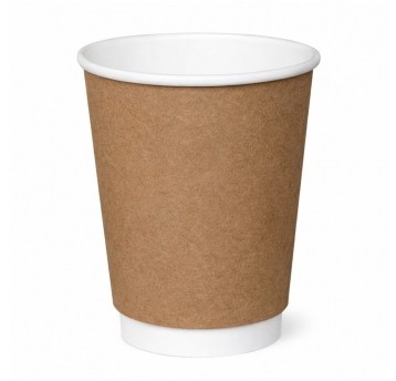 Kubek papierowy z podwójną ścianką - kraft - 300 ml - 25 szt.