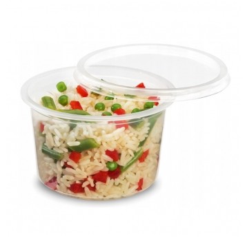 Pojemnik PP plastikowy na zupę okrągły 450 ml - wielorazowy - Guillin - 50 szt.