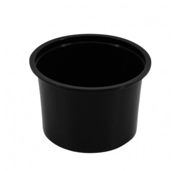 Pojemnik PP plastikowy na zupę okrągły 500 ml - czarny wielorazowy - Guillin - 50 szt.