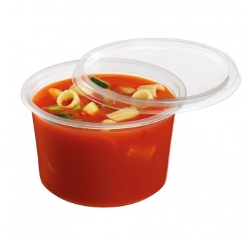 Pojemnik PP plastikowy na zupę okrągły 500 ml - wielorazowy - Guillin - 50 szt.