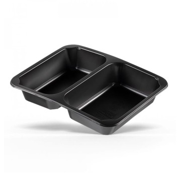 Pojemniki obiadowe do zgrzewu - 227x178x50 mm - dwudzielne - 60 szt.