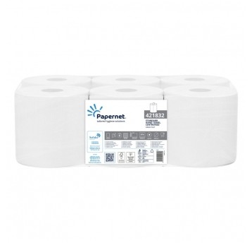 Ręcznik papierowy maxi Papernet 421832 - biały - 292 m - 6 rolek