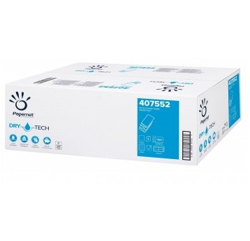 Ręczniki papierowe Papernet 407552 w składce ZZ Dry Tech - białe - 4 panele - 2000 odcinków - H2