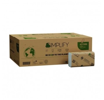 Ręczniki papierowy Papernet 421586 w składce ZZ - biały - 3 panelowy - simplify - 4000 odcinków H2