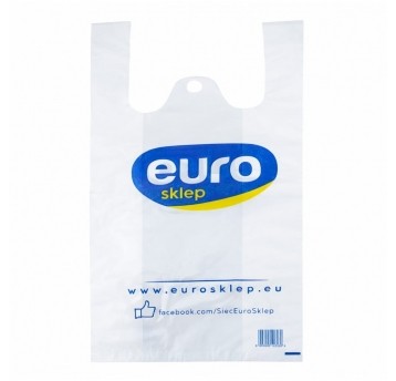 Reklamówki hdpe z logiem EURO - 30 x 55 cm - 48μm - 50 szt.